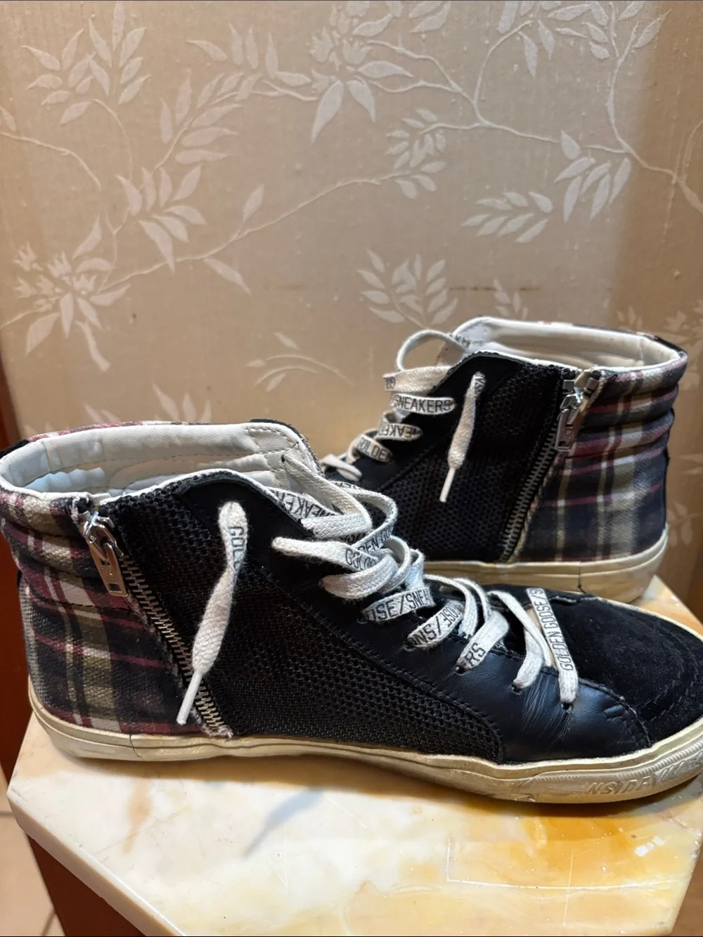 Golden Goose Mid-star Slide Sneakers with Sequence